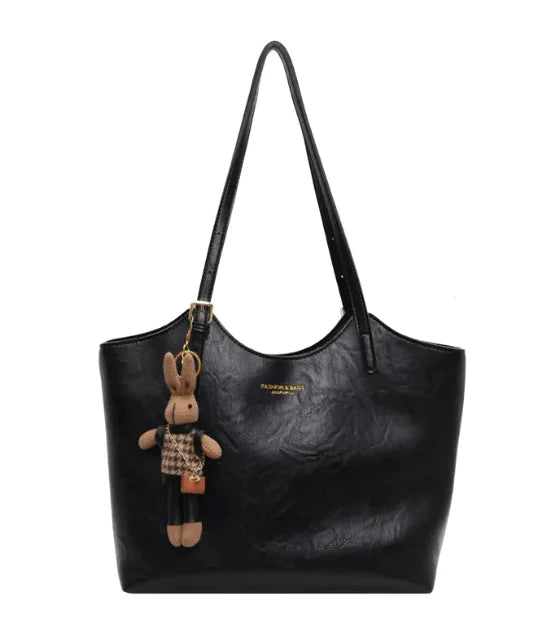 Chic One-Shoulder Wax Leather Bag