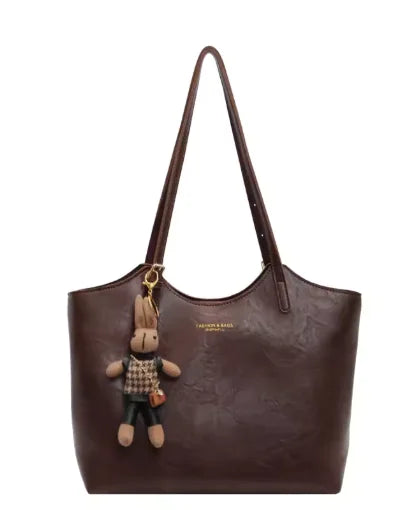 Chic One-Shoulder Wax Leather Bag