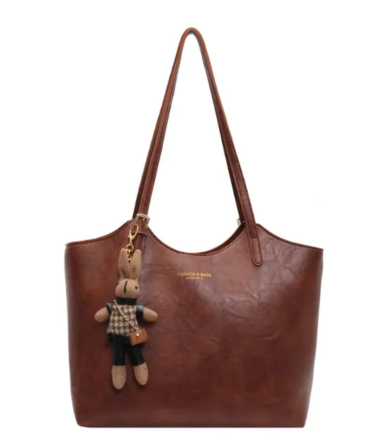 Chic One-Shoulder Wax Leather Bag