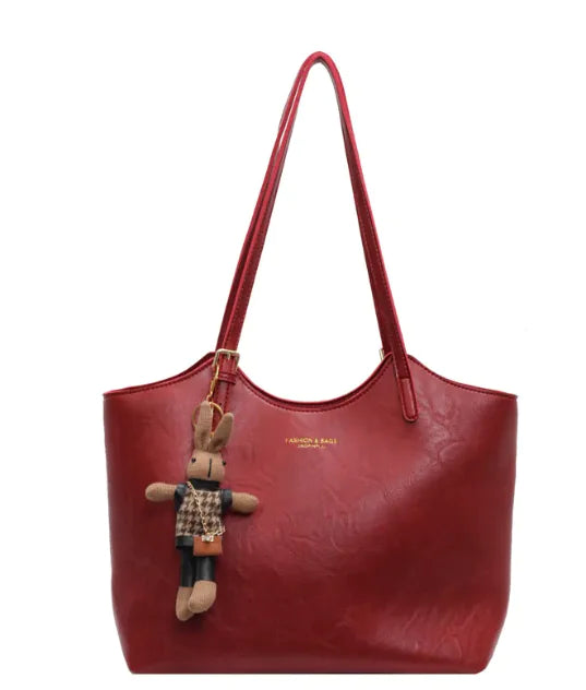 Chic One-Shoulder Wax Leather Bag