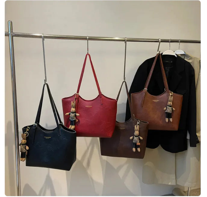 Chic One-Shoulder Wax Leather Bag